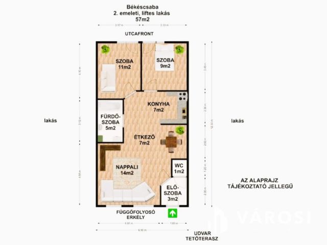 Full belvárosi, korszerű 2. emeleti liftes lakás